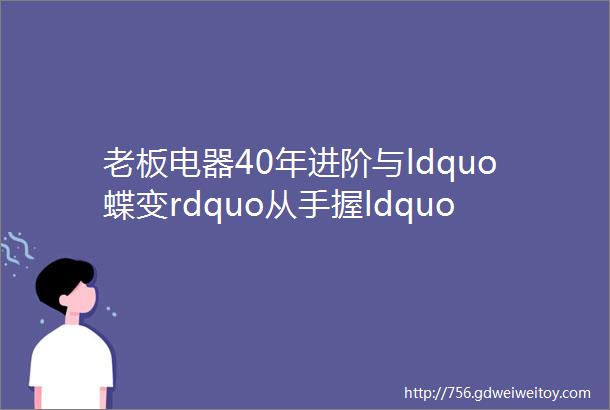 老板电器40年进阶与ldquo蝶变rdquo从手握ldquo老虎钳rdquo到以智能制造为翼